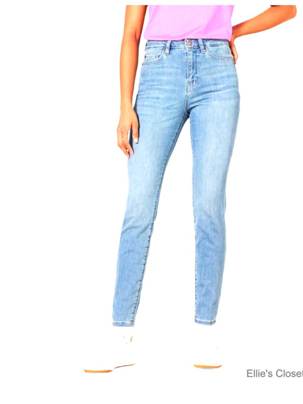 High-Rise Skinny Jeans, Cotton Blend Stretch, Casual Pants